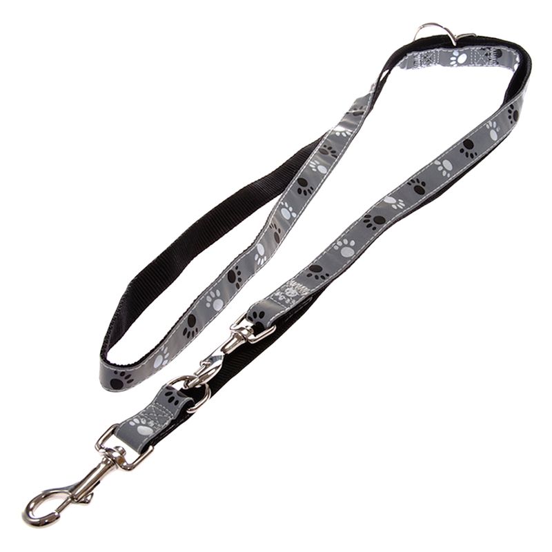 Sparset Trixie Hundeleine + Halsband Pfoten Silver Reflect | bitiba