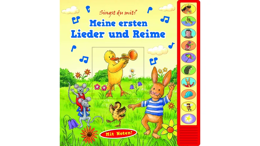 Meine ersten Lieder und Reime - Vorlese-Pappbilderbuch mit Sound