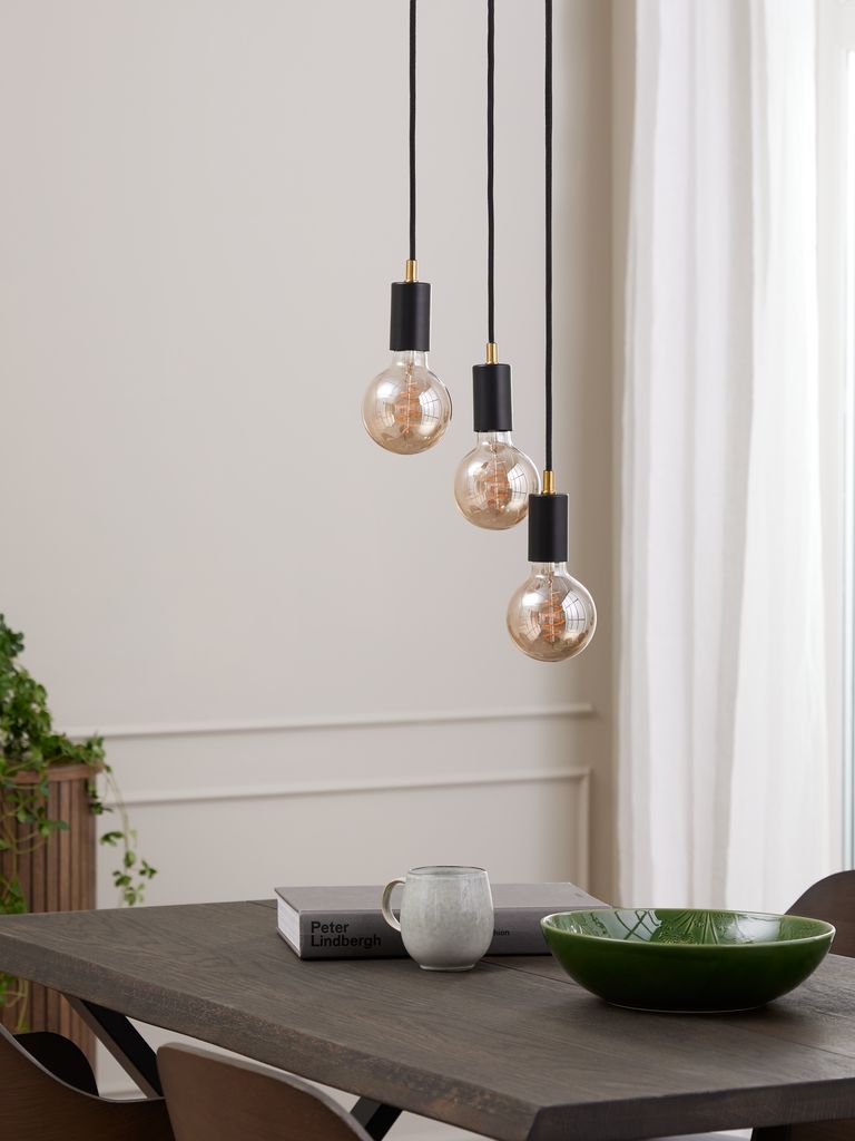 Luminária pendente 3 em 1 MAGNAR MAGNAR Ø22xA220cm preta