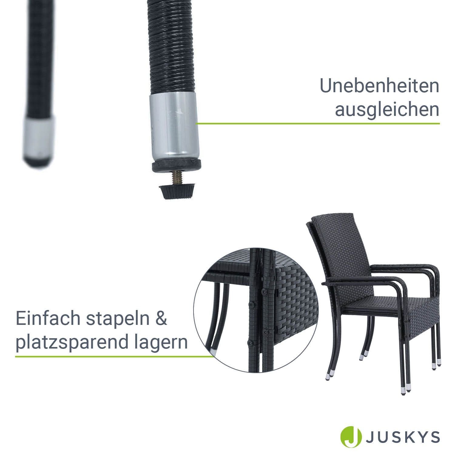 Juskys Gartenstuhl Yoro (2 St), stapelbar, modern, leicht und stabil
