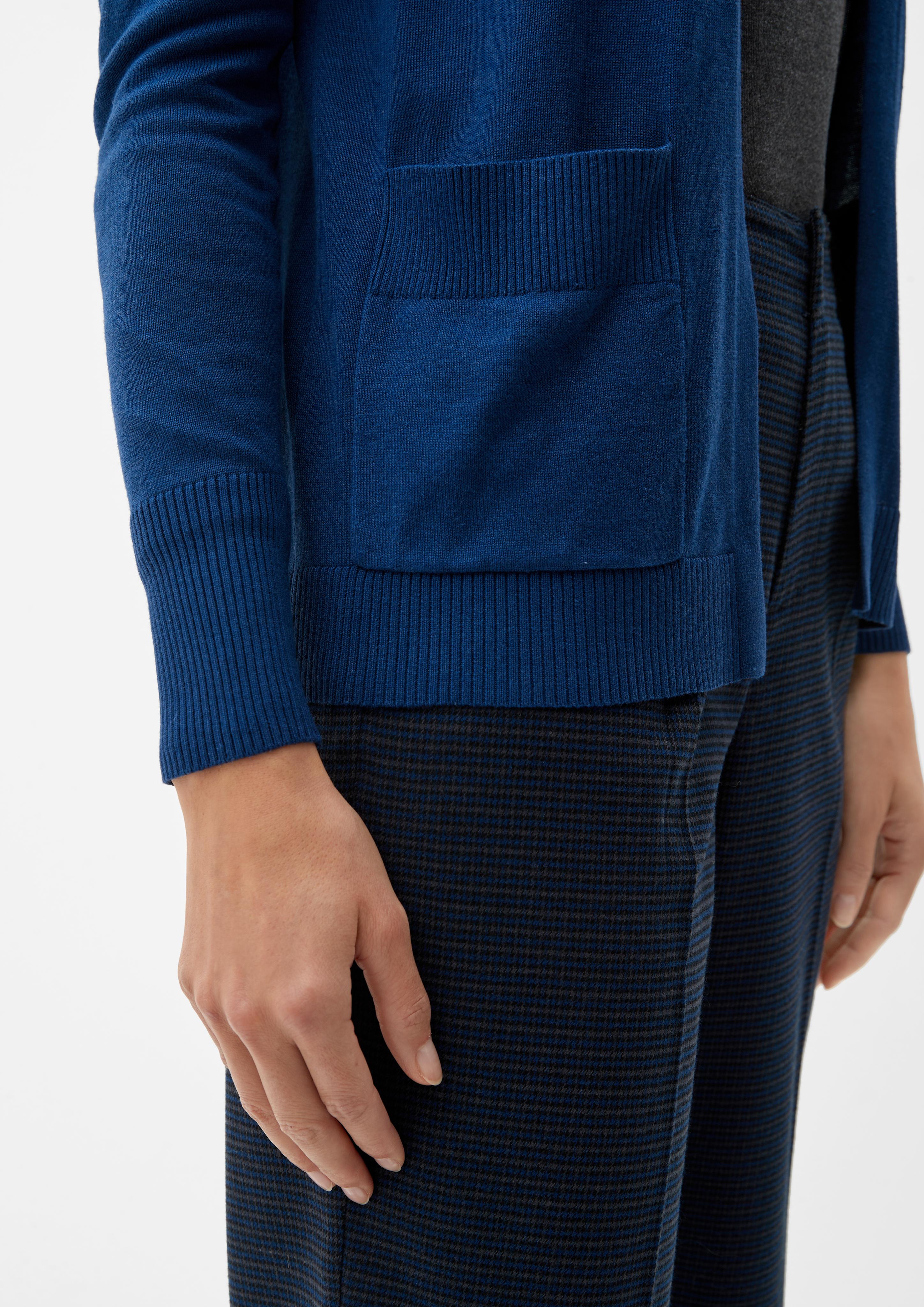 Strickjacke mit Rippblenden  2125616-5659