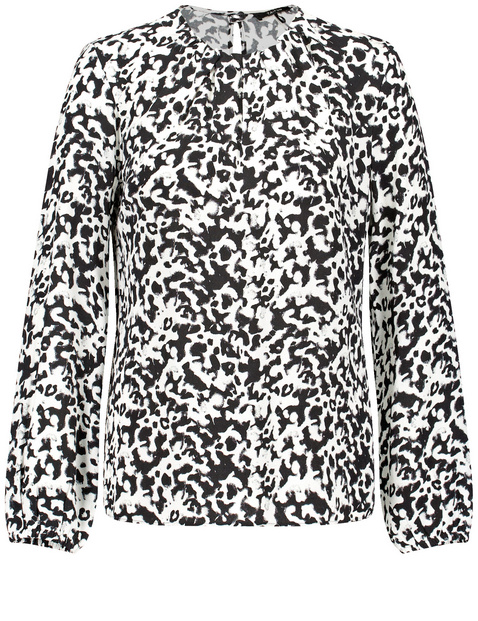 Print-Bluse mit rundem Ausschnitt