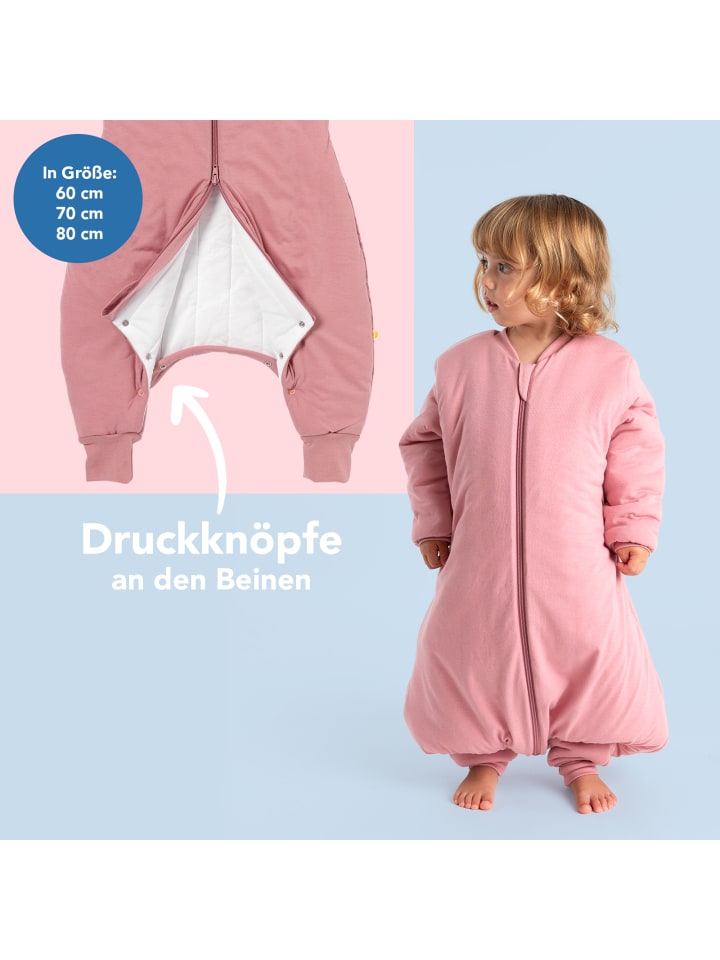 Schlummersack Schlafsack mit Füßen, 3.5 TOG in Rosa günstig kaufen