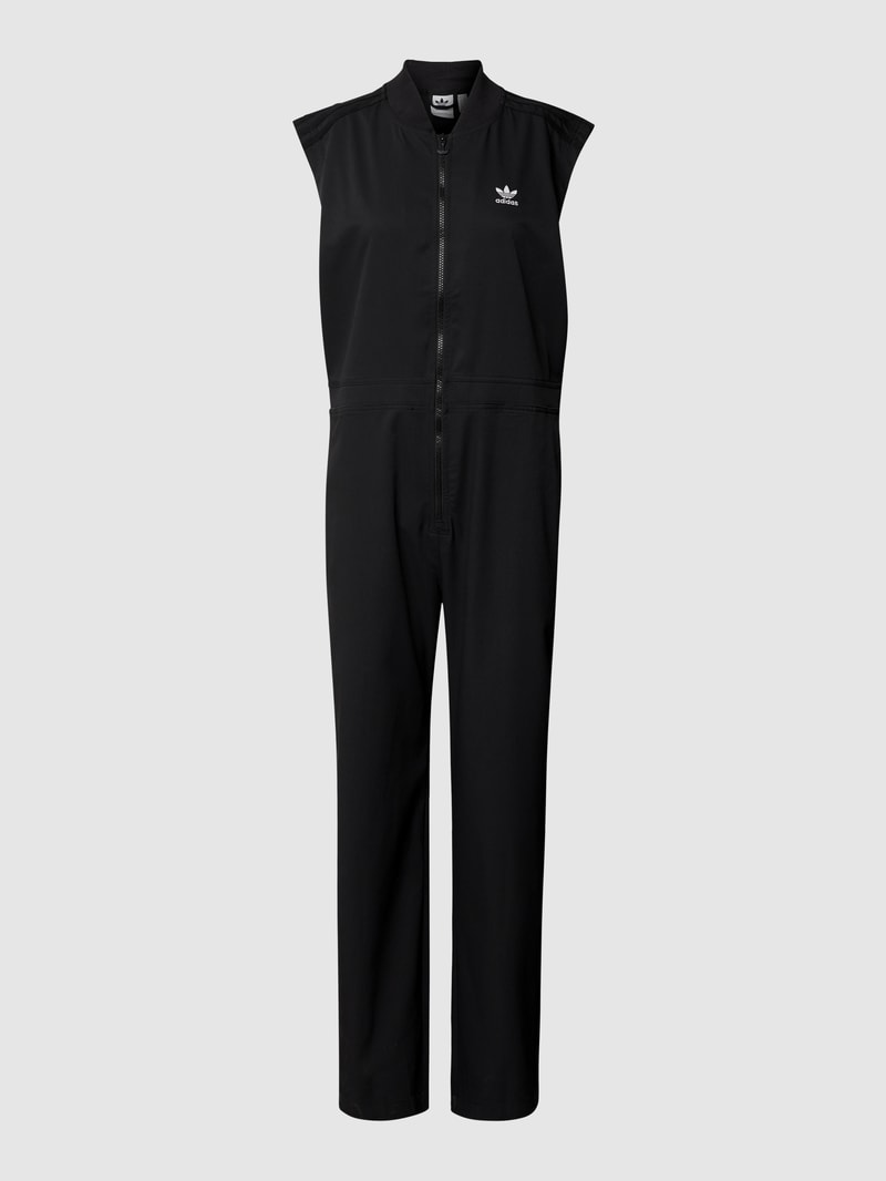 Jumpsuit mit Logo-Stitching in schwarz