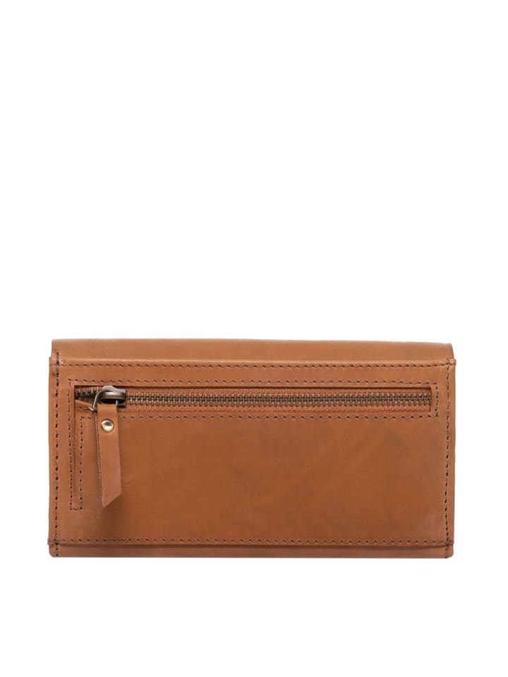 SID & VAIN Leder-Geldbörse echt Leder Geldbeutel Damen groß natural-hell-tan in beige günstig kaufen onesize