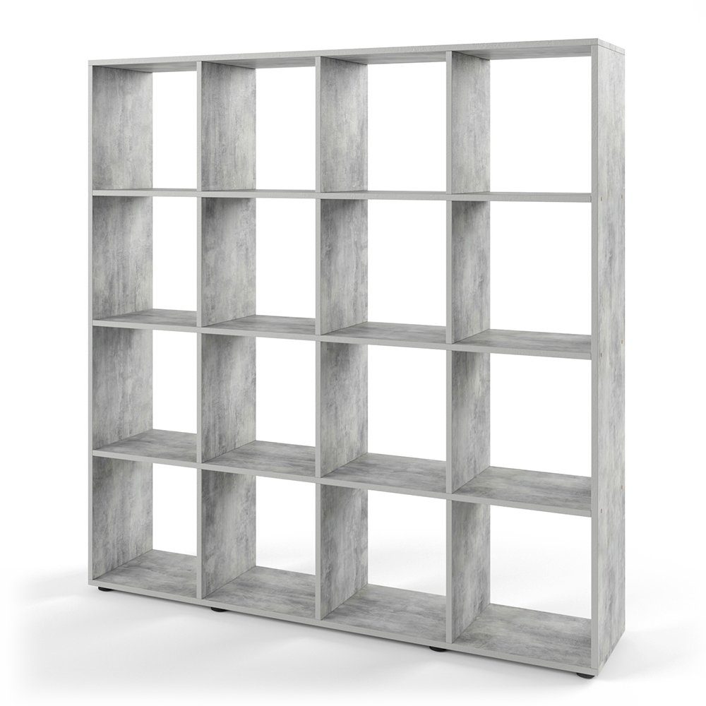 Vicco Raumteiler Würfelregal Standregal KARREE 16 Fächer Beton