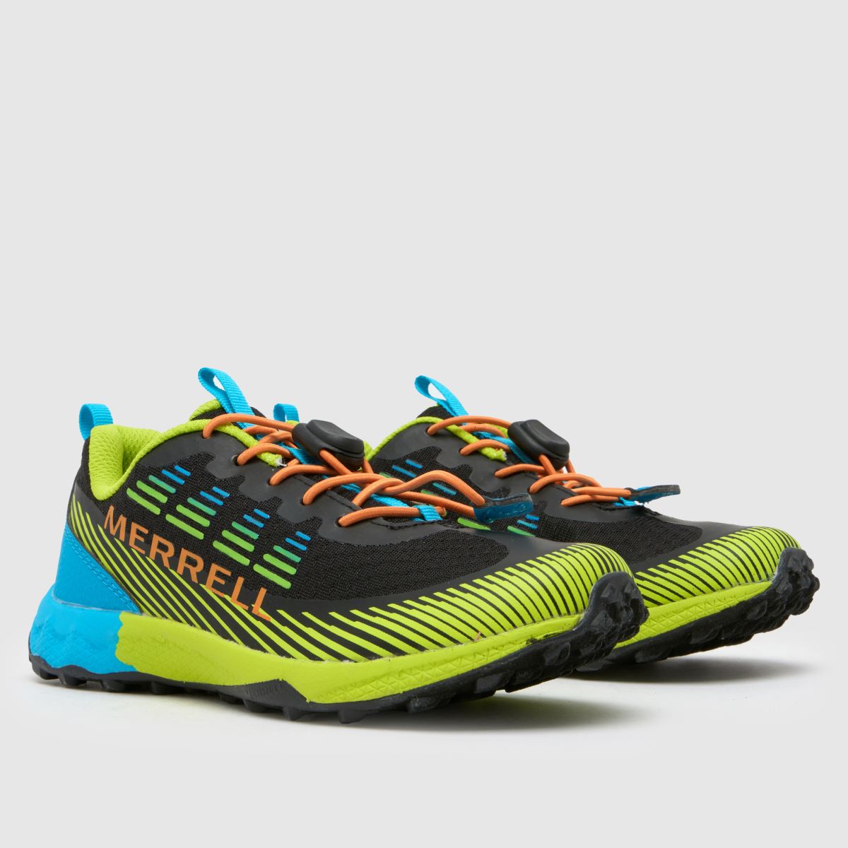 Merrell marinblå och gröna Agility Peak-skor för pojkar och juniorer