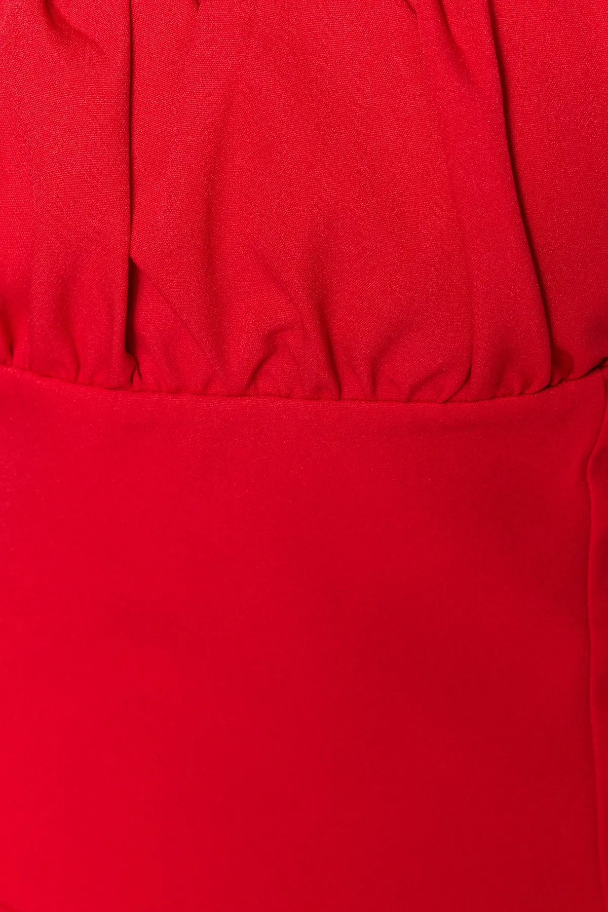 Trendyol Collection  Stilvolles Abendkleid im roten Korsett-Look mit Raffungsdetail TPRSS22EL2025