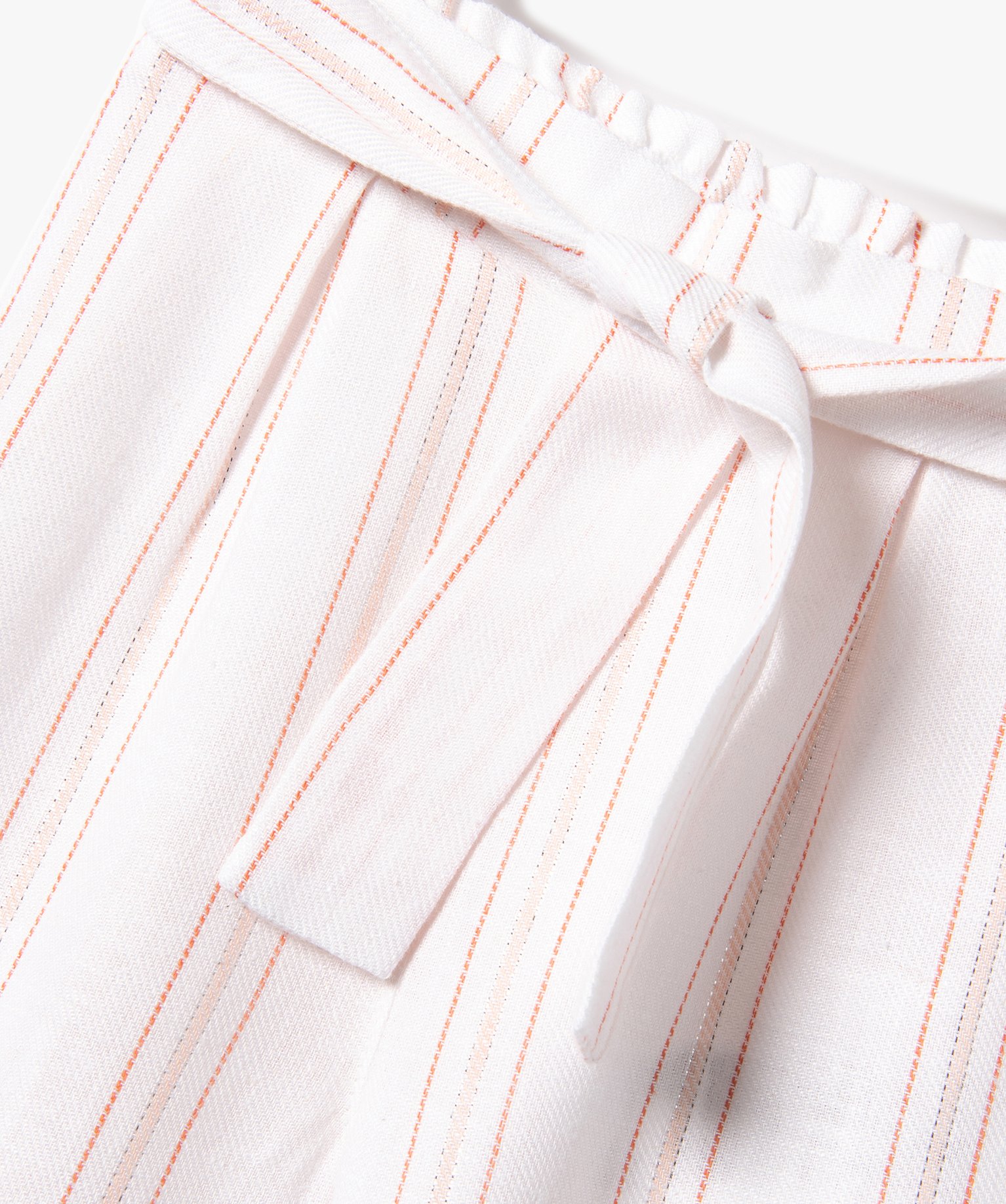 Pantalon bébé fille large en lin et viscose blanc | GEMO