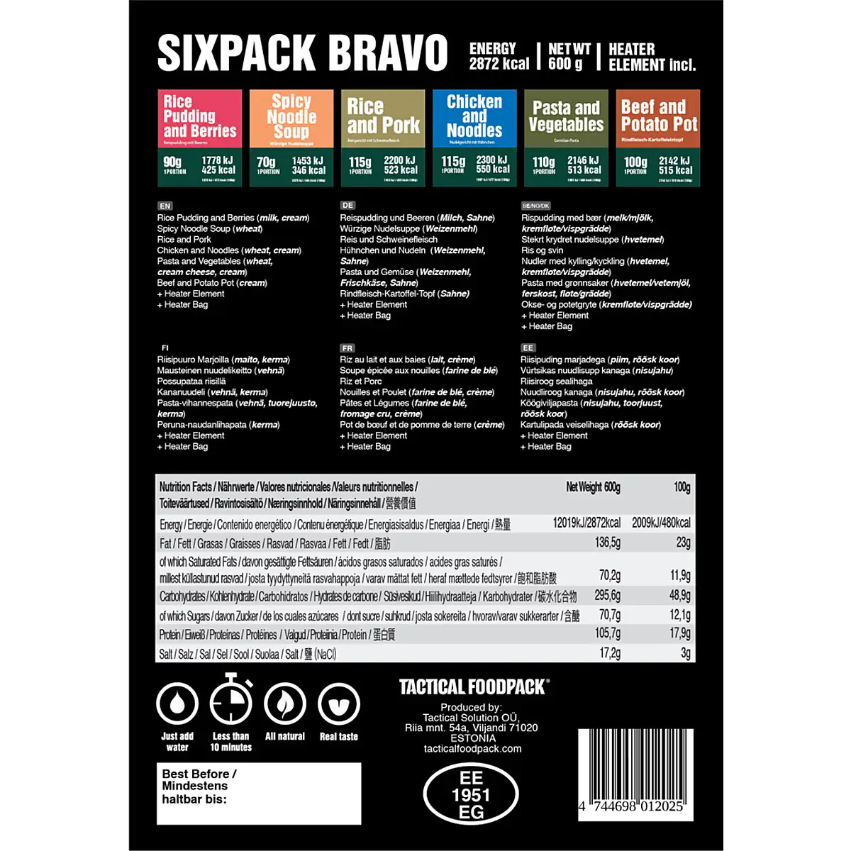 Tactical Foodpack Sixpack Bravo