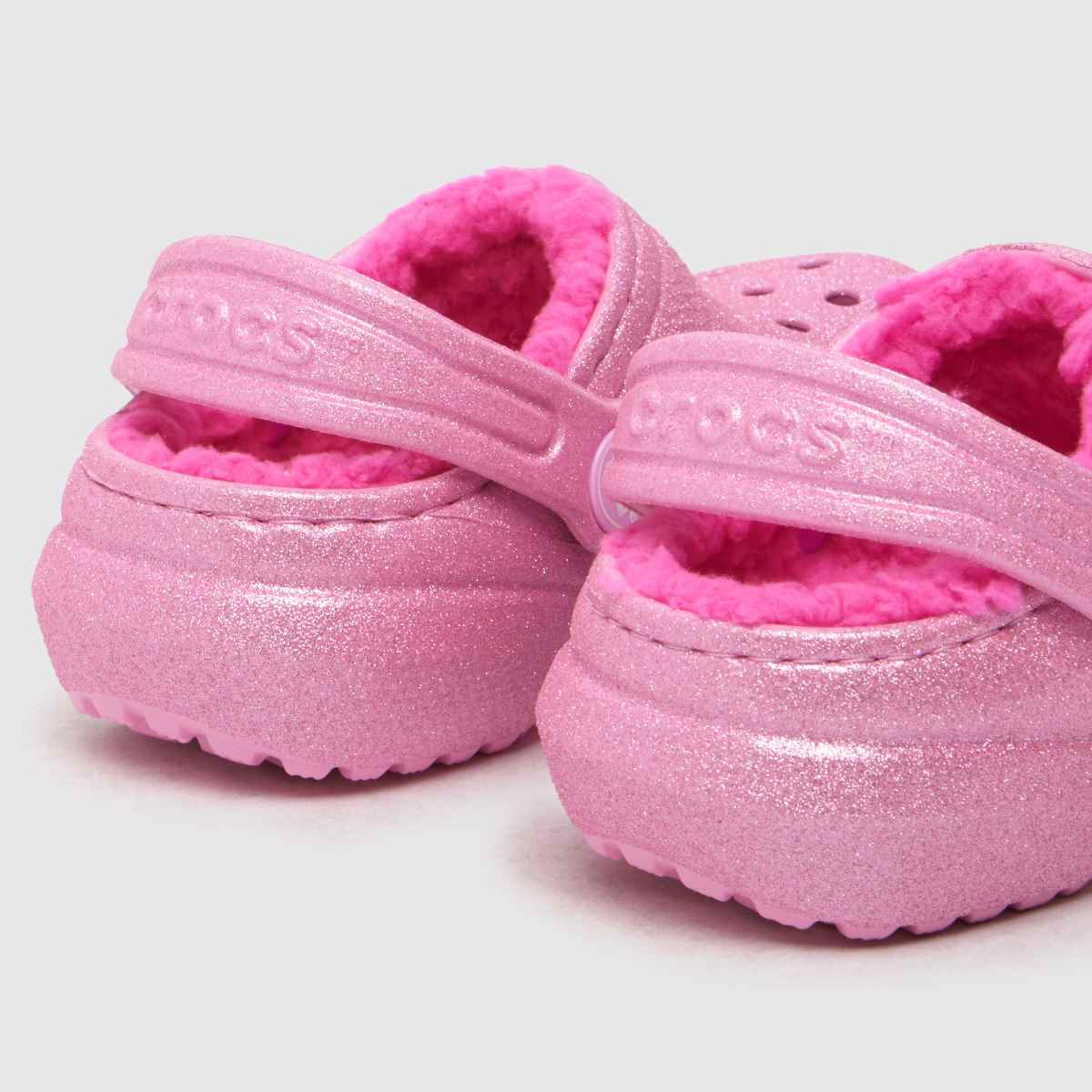 Crocs rózsaszín klasszikus bélelt csillámos klumpa lányoknak kisgyermek szandál