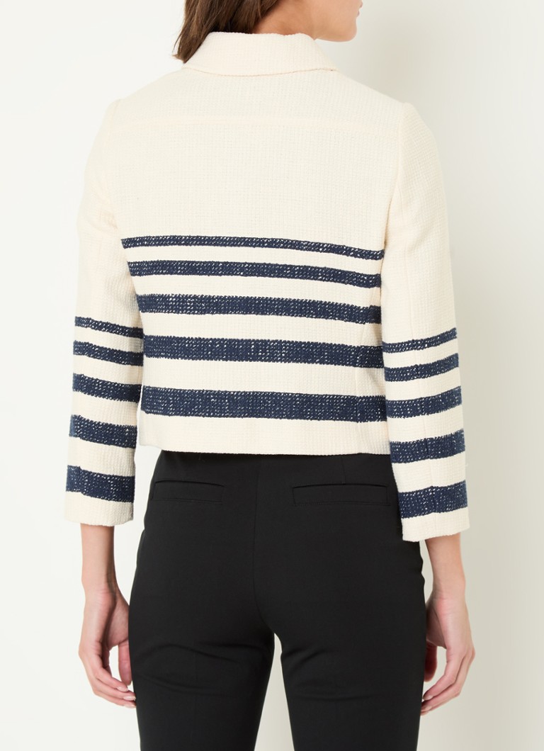 Chaqueta corta de tweed Bellmer de LKBennett con bolsillos con solapa.