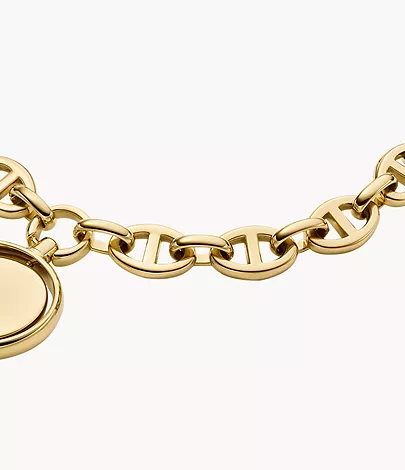 Fossil Gliederarmband Heritage Legacy Charm Edelstahl goldfarben