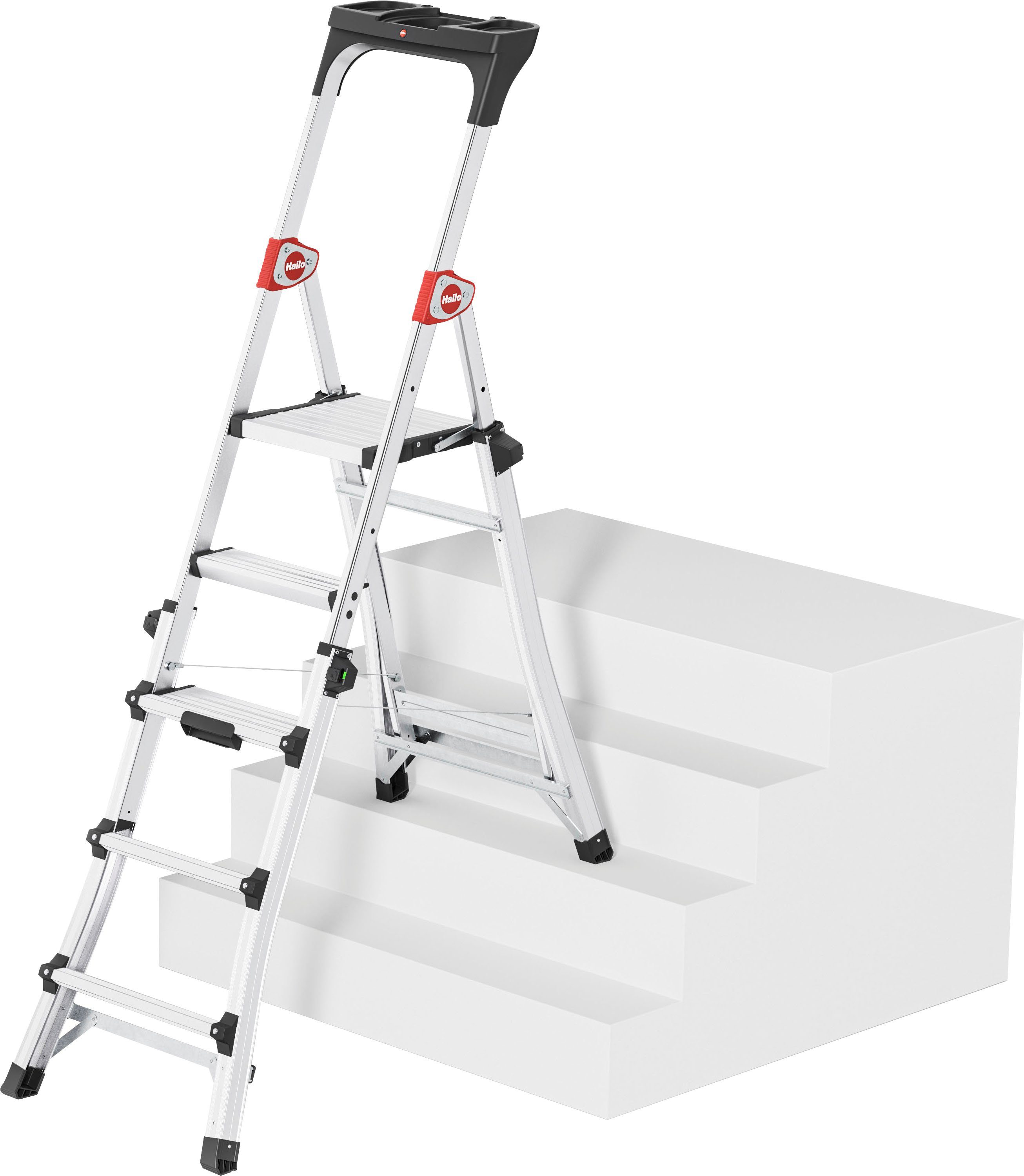 Hailo Teleskopleiter TL100 TopLine, Aluminium, 3-5 Stufen