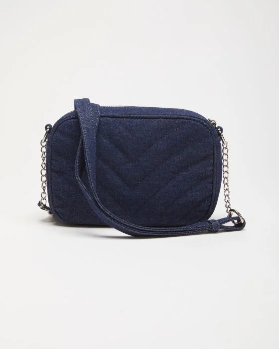 Sac pochette aspect denim