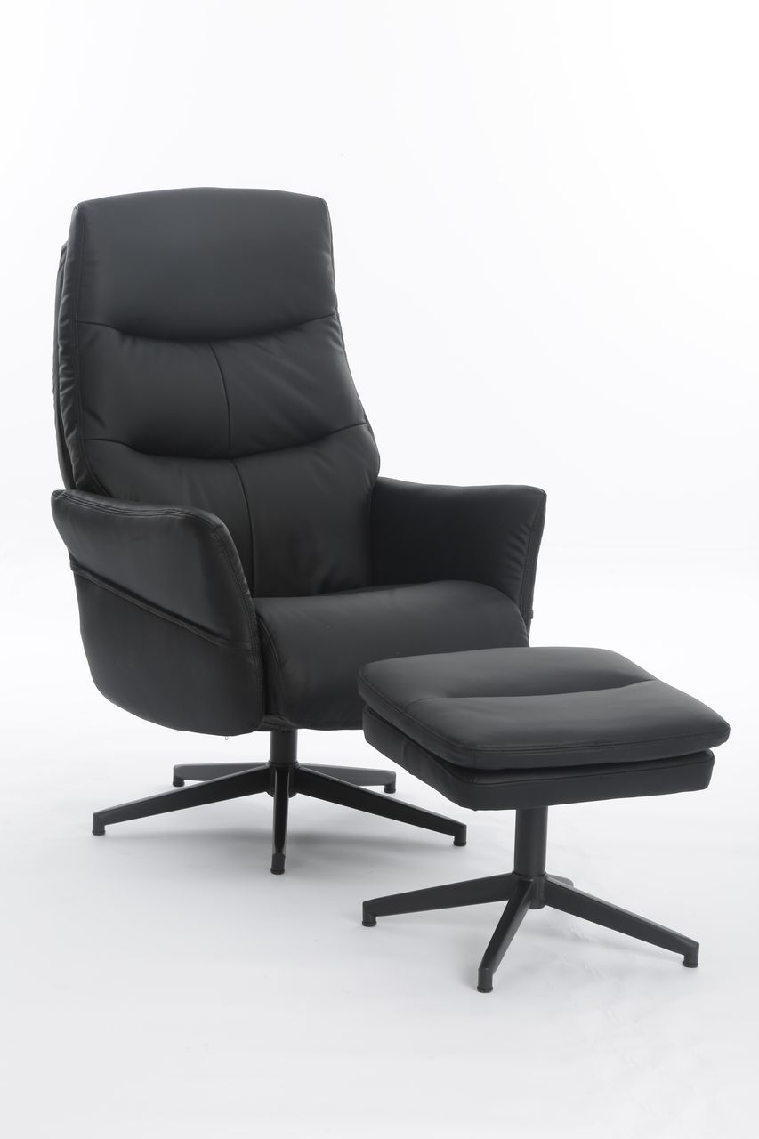 Happy Home Happy Home gepolsteter Relaxsessel mit Hocker HWP62-DGR dunkelgrau