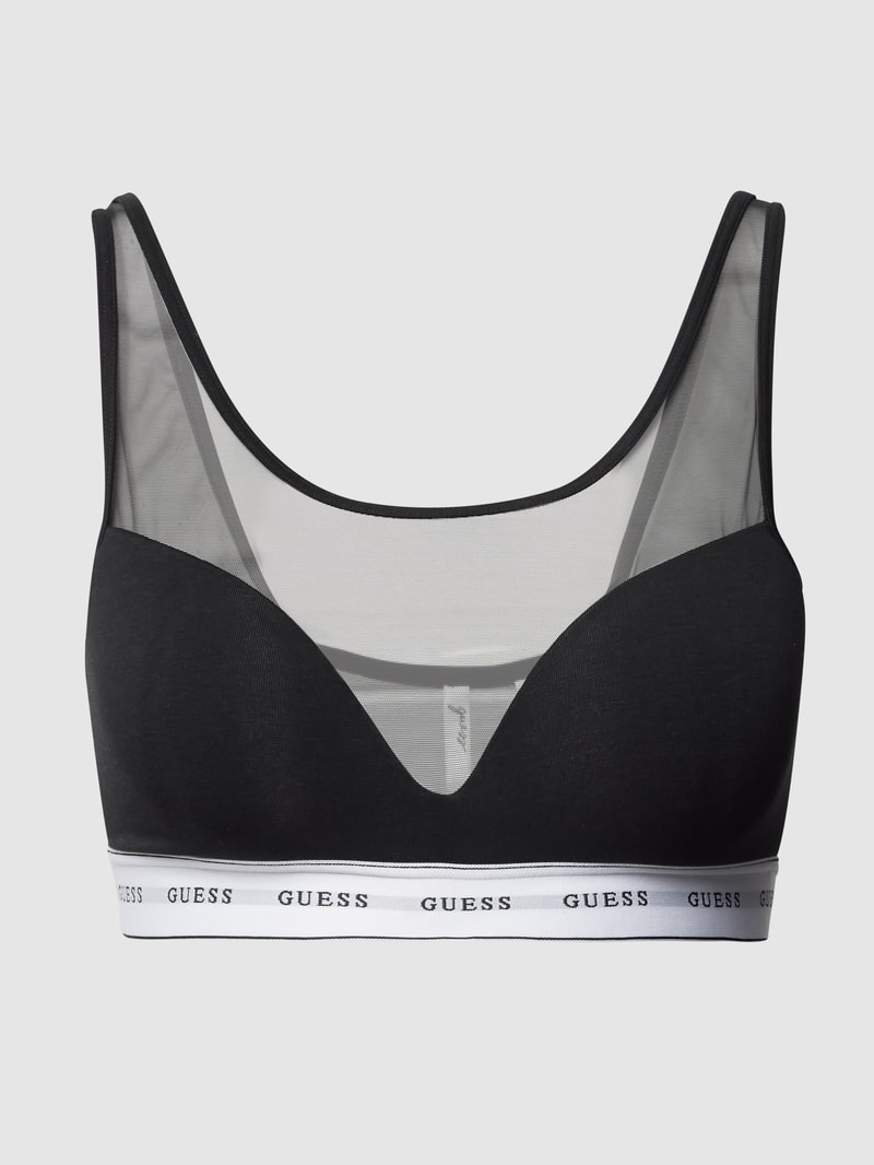Bustier mit Netz-Einsatz in schwarz
