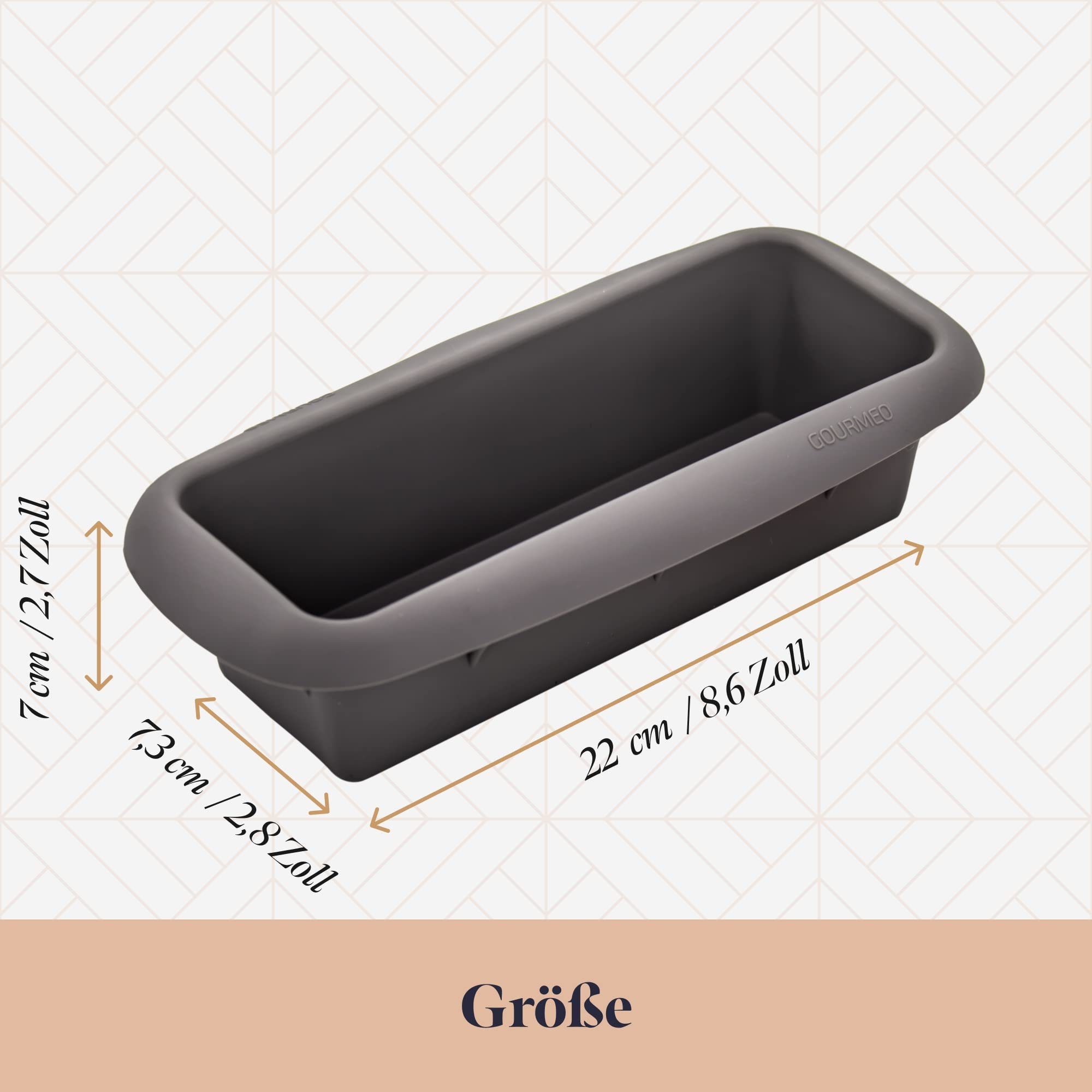 GOURMEO Backblech Silikonbackform, 22cm Länge, Silikon, Silikon Backform, 22cm Größe