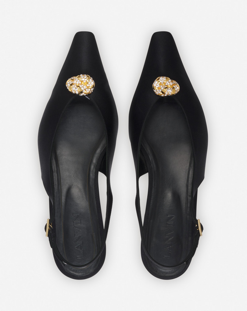 MULE SLINGBACK SWING EN SATIN AVEC BIJOU MELODIE