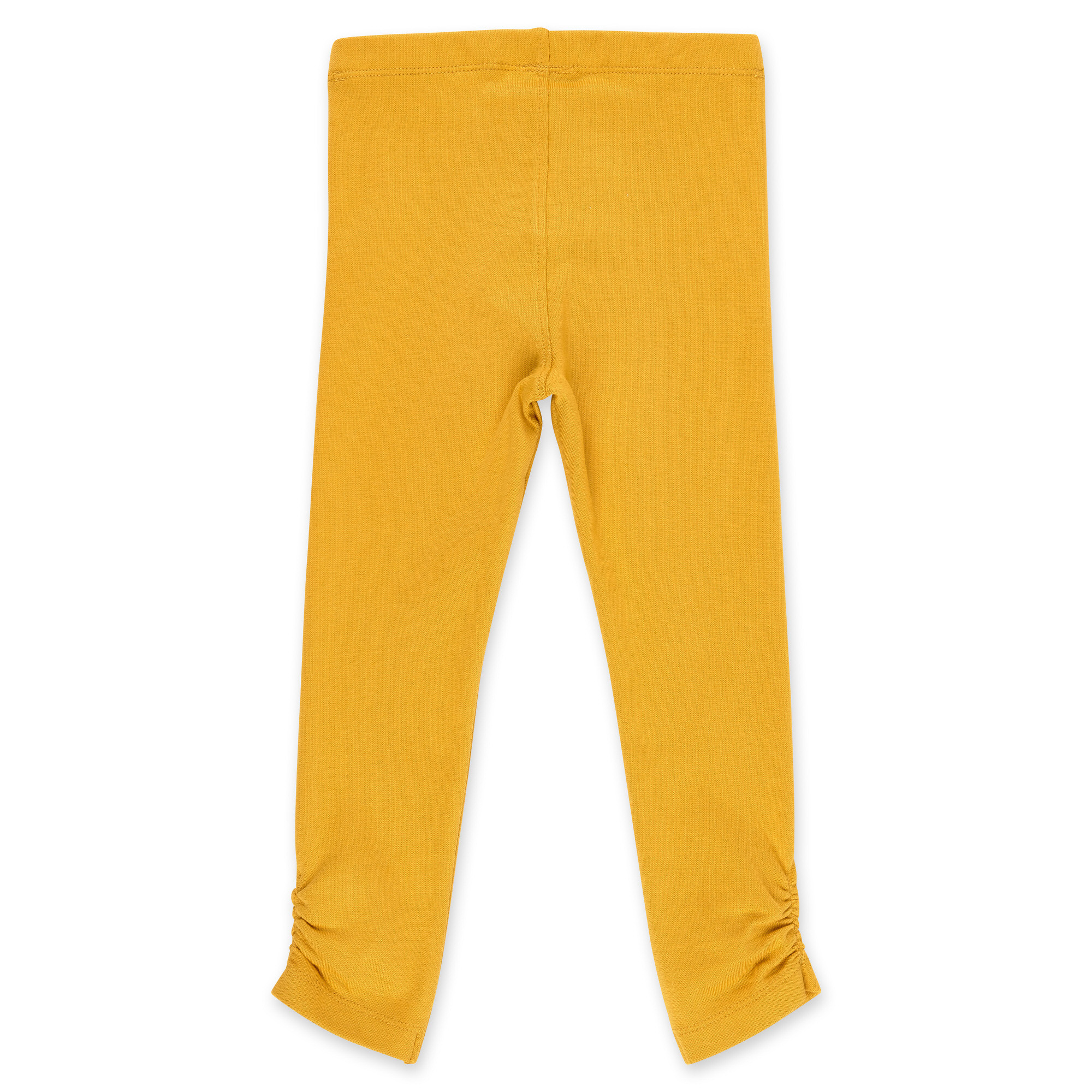 Gelbe Kinder Leggings, seitlich gerafft