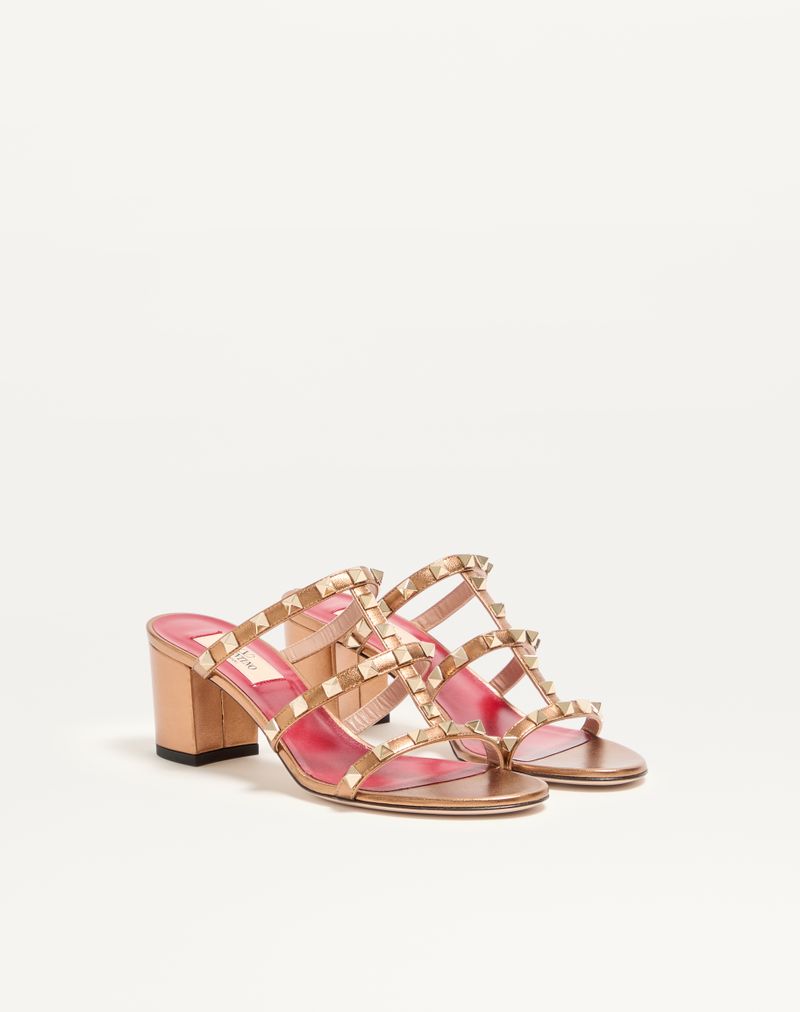 Slide Rockstud Sandal i lamineret nappa 60mm