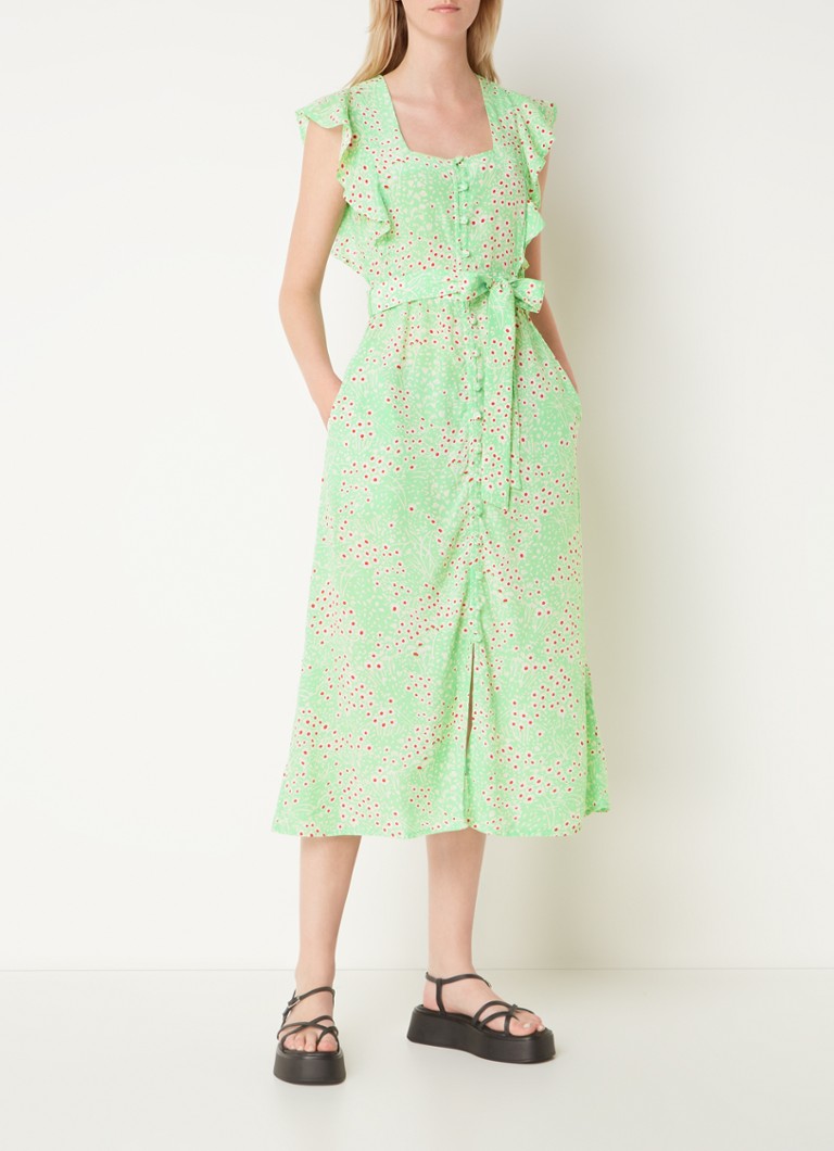 Rochie cămașă Whistles Sophie Daisy cu imprimeu floral și volane.
