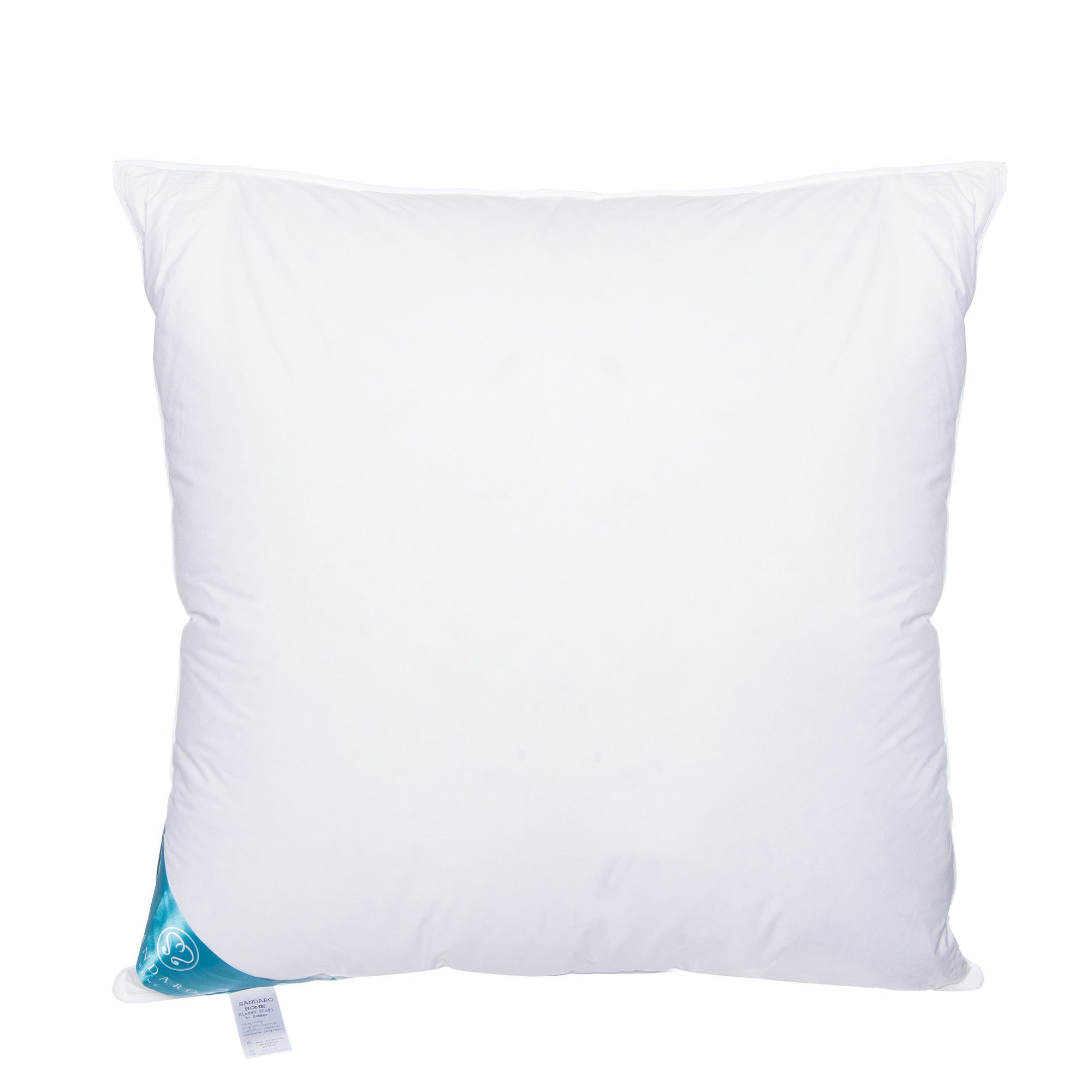Daunenkissen 1400 gr, DAUNENFEDERKISSEN, 80 x 80 cm, Sandaro Home, Bezug: Baumwolle
