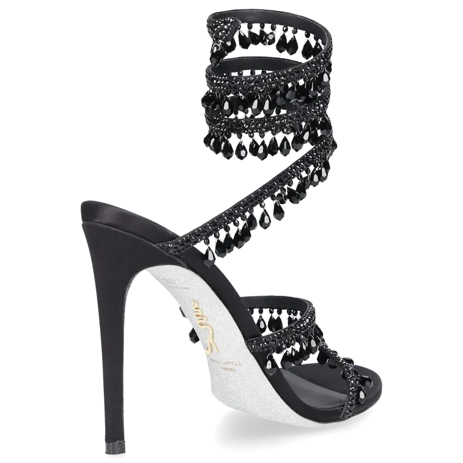 Rene Caovilla - Sandalen CHANDELIER Satin - schwarz
