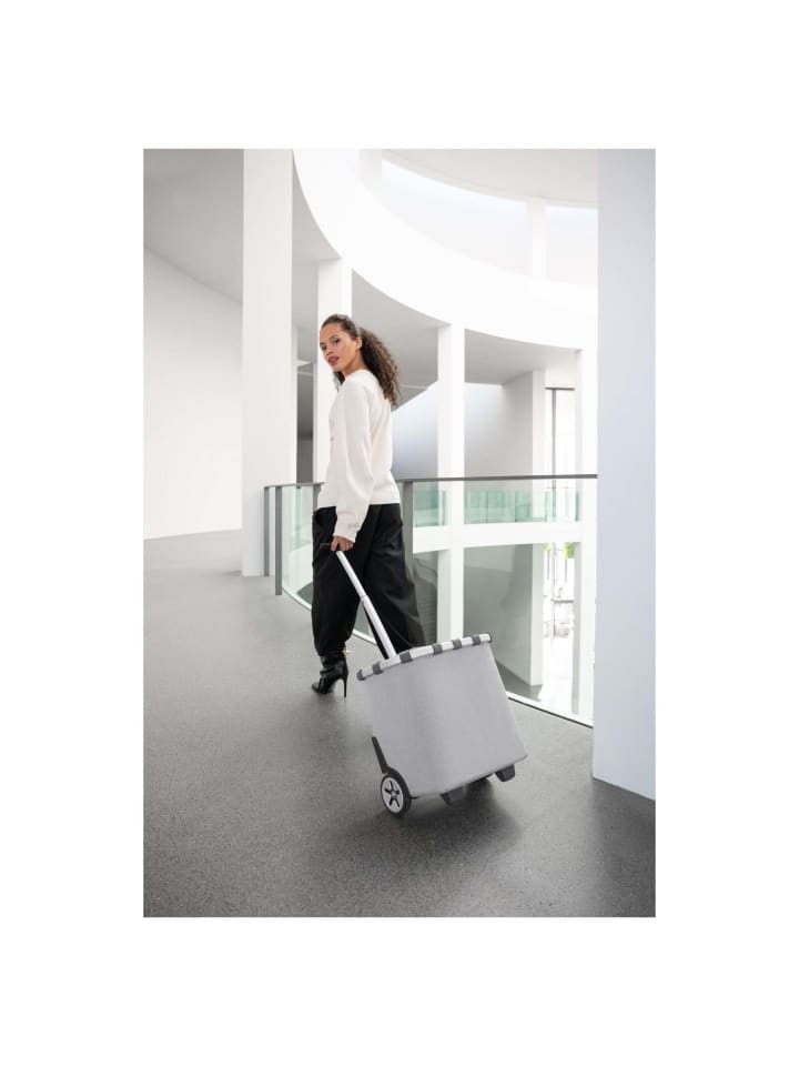 Reisenthel carrycruiser - Einkaufstrolley 47.5 cm (frame raffia black) in herringbone grey günstig kaufen onesize