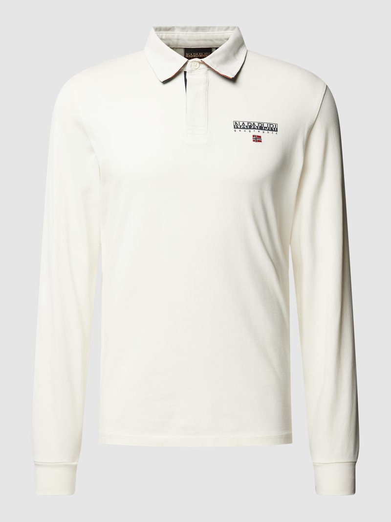 Longsleeve mit Polokragen in offwhite