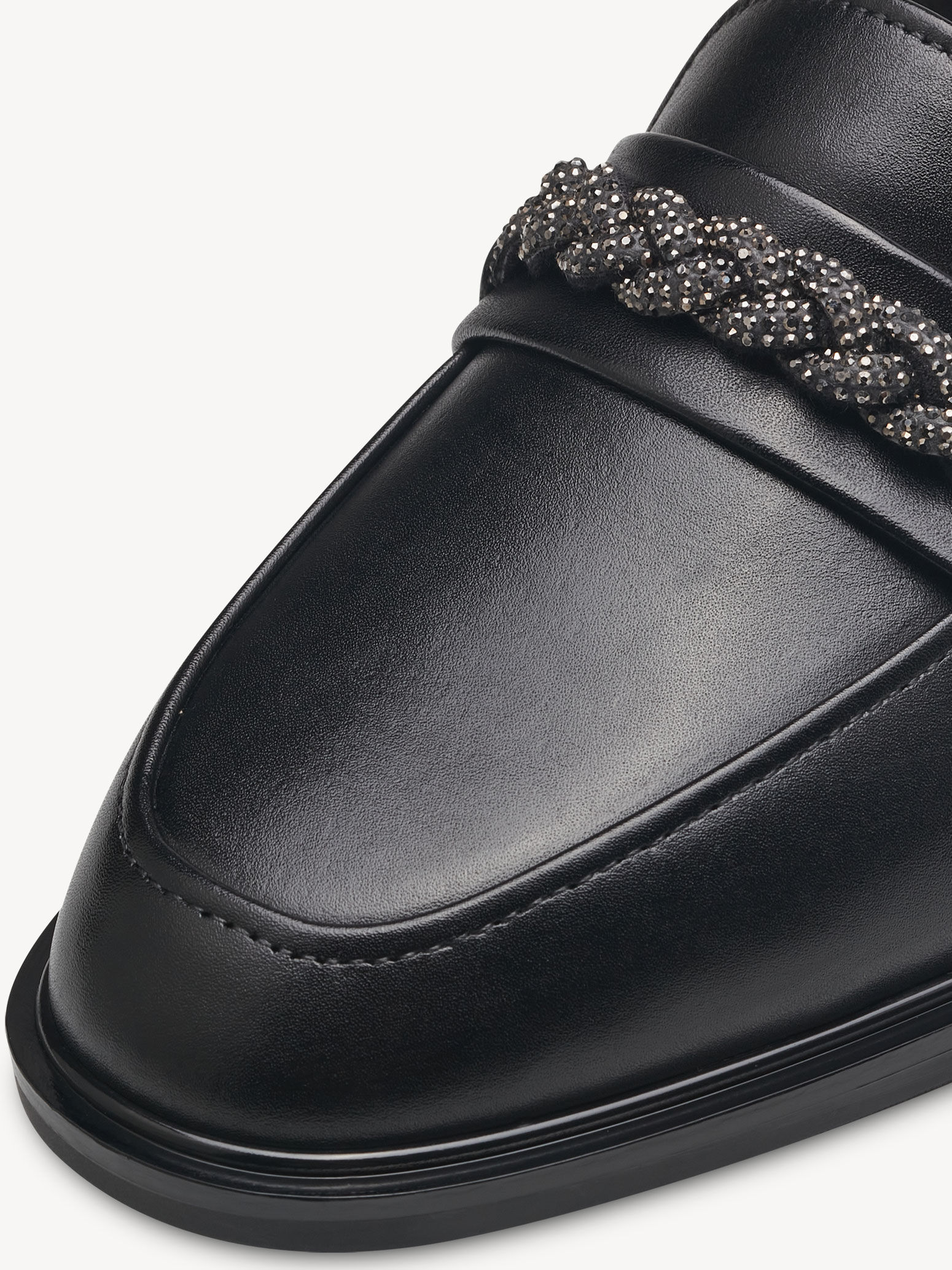 Slipper en cuir - noir