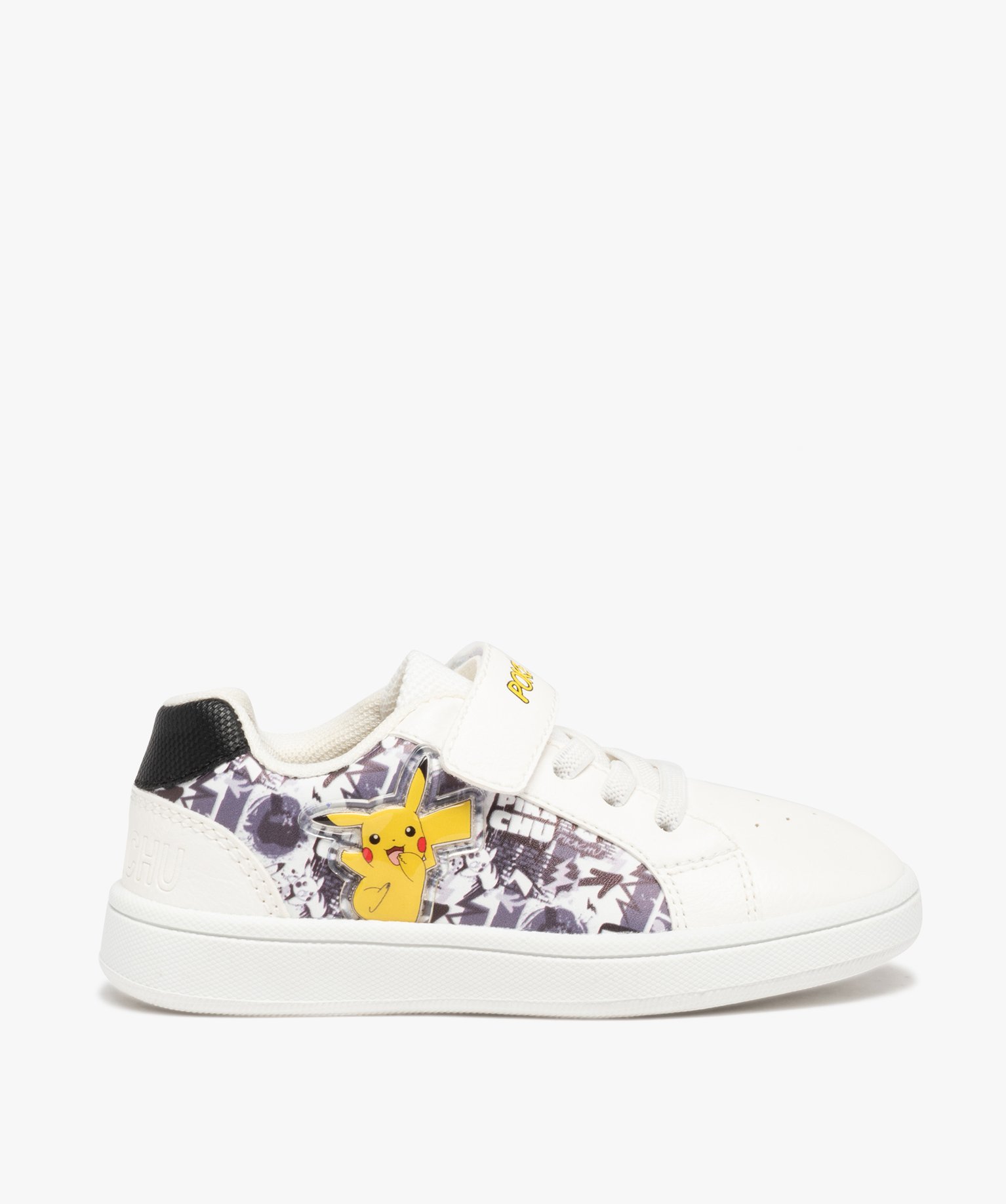 Baskets Garçon Pikachu à lacets et scratch - Pokémon blanc | GEMO