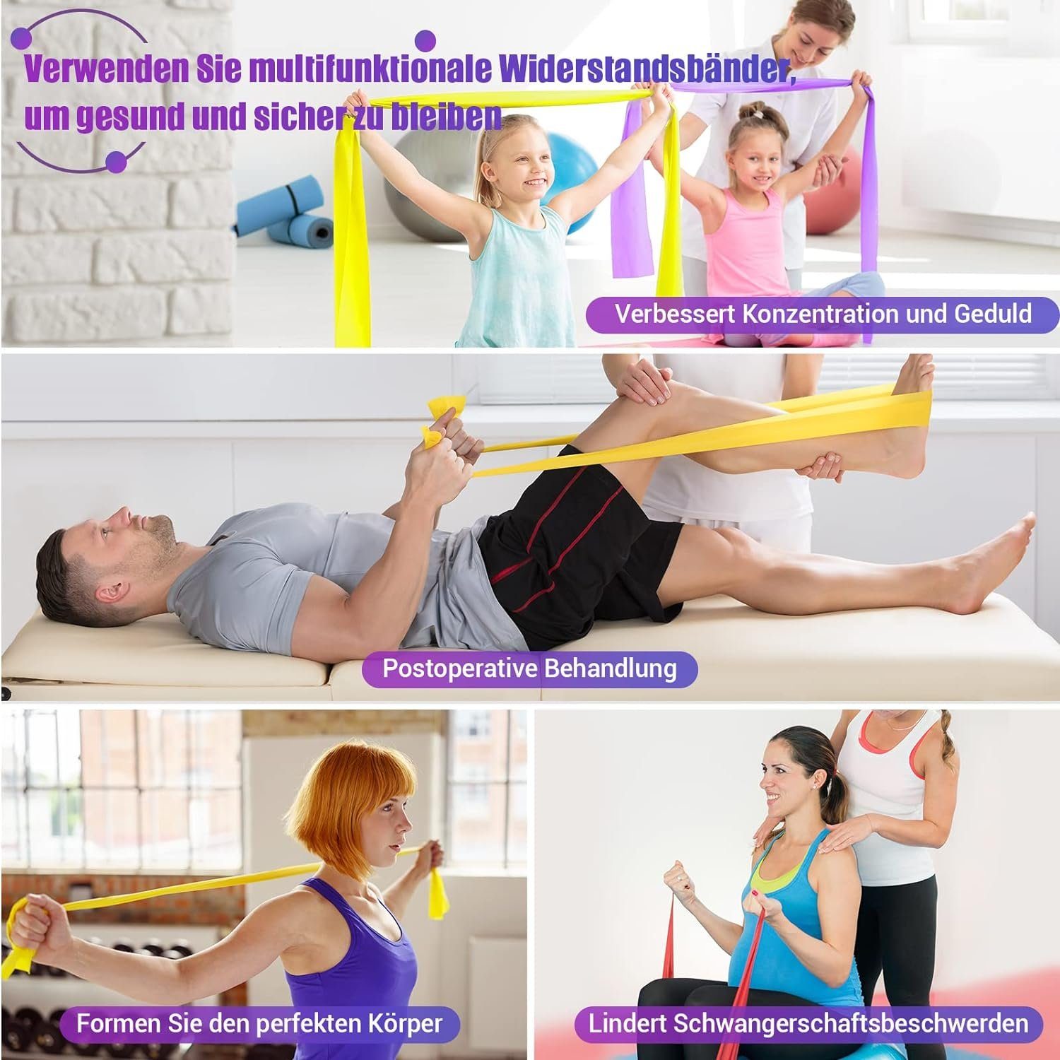 Runxizhou Wäschekugel Terra Band 5er-Set, Fitnessbänder mit 5 Widerstandsstufen (1-St)