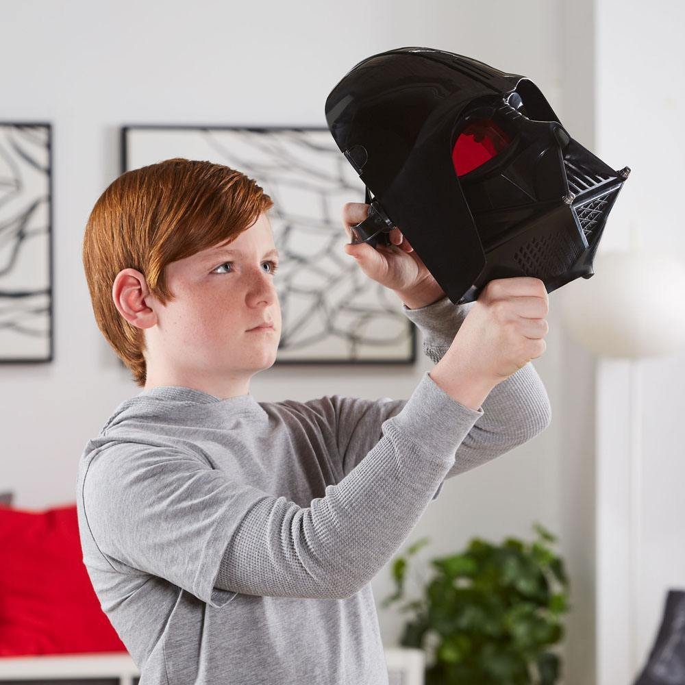 Hasbro Verkleidungsmaske Darth Vader mit Stimmenverzerrer, Komm auf die dunkle Seite mit nur einem Knopfdruck!