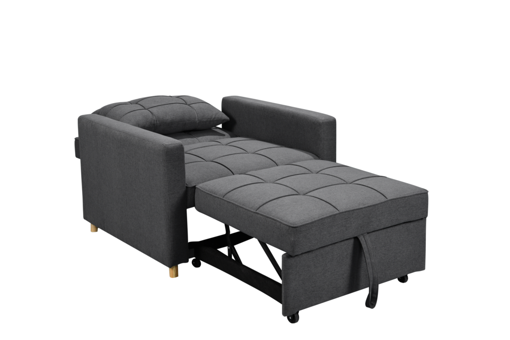 Happy Home Schlafsessel Sofabett inkl. Kissen HSP103-DGR dunkelgrau