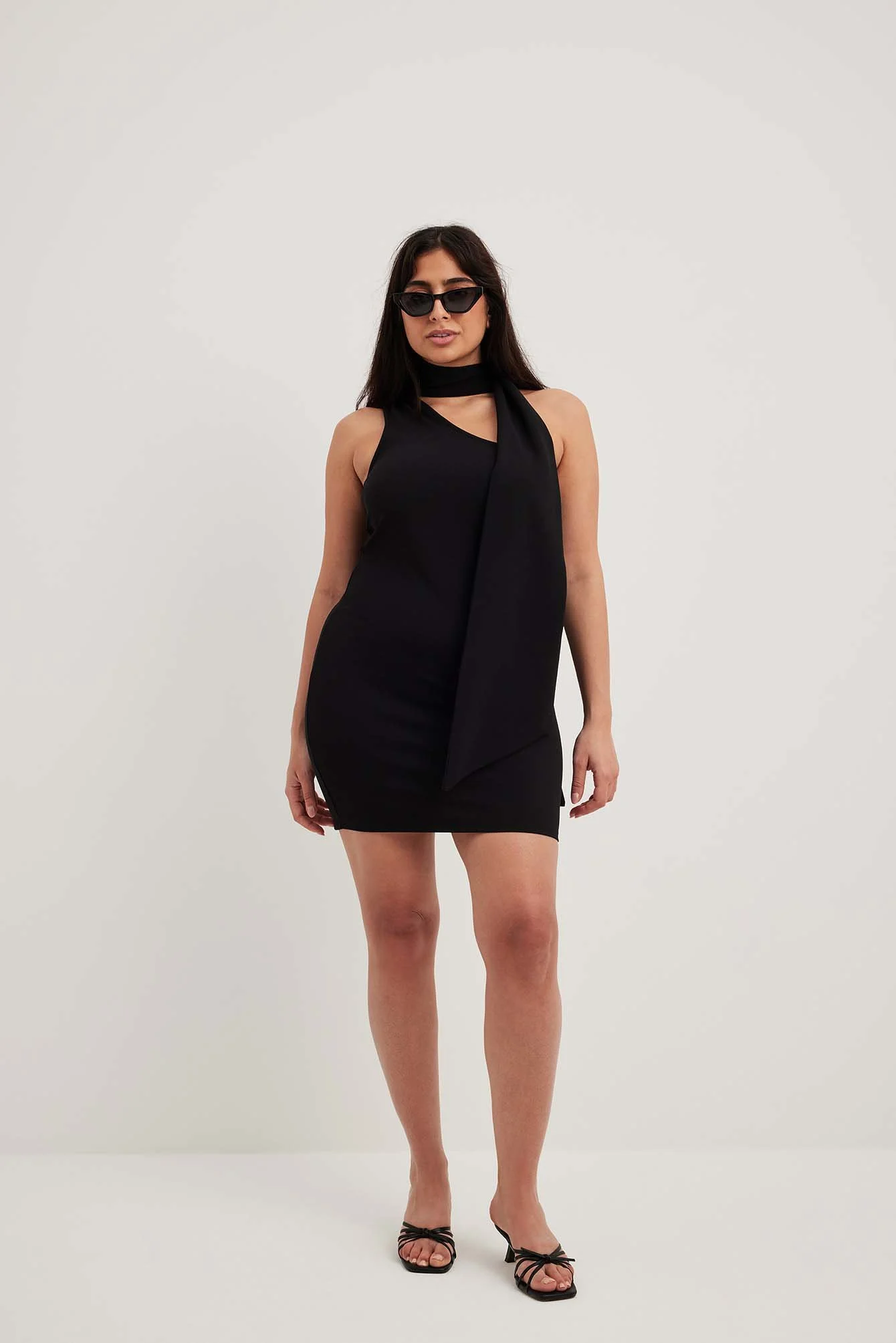 Jersey-Schal-Minikleid