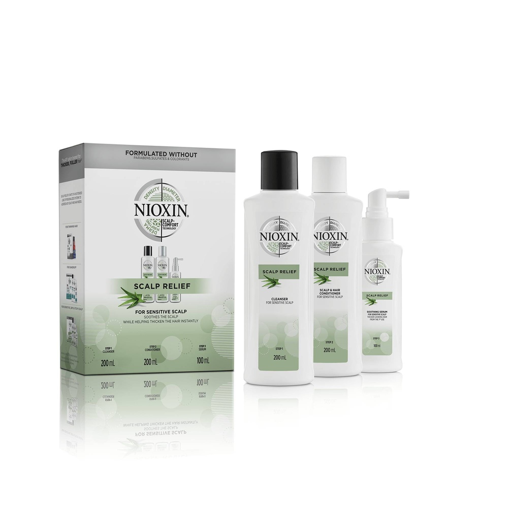 Nioxin Kit Scalp Relief cuir chevelu sensible Kit shampoing, après-shampoing, sérum