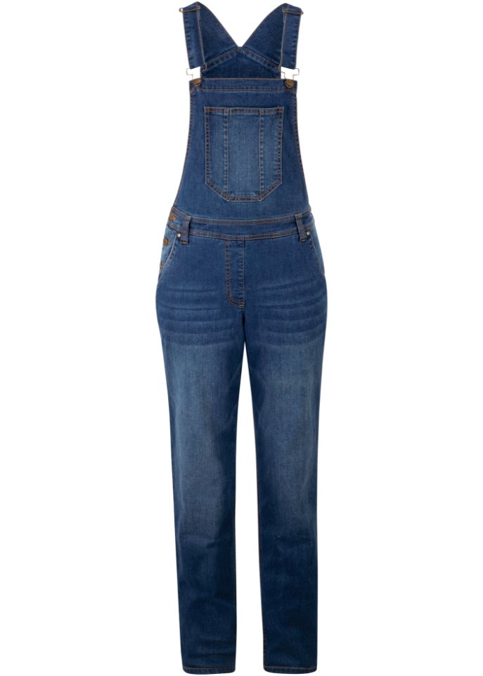 Jeans-Latzhose, bequem geschnitten