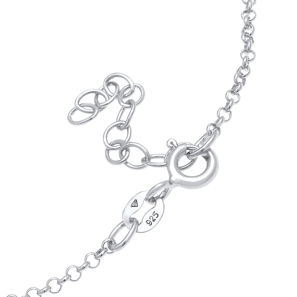 Elli Elli Bracelet Chaîne de pois pour dames Geo Look Minimal Basic en argent sterling Bracelet
