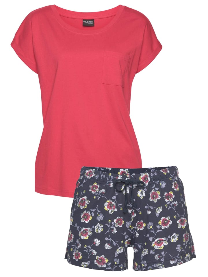VIVANCE DREAMS Shorty in mauve-dunkelblau-geblümt günstig kaufen