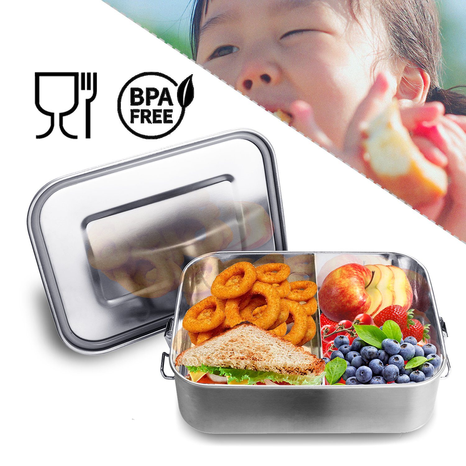 Lospitch Lunchbox Edelstahl Brotdose - Nachhaltige Lunchbox für Büro Schule Picknick
