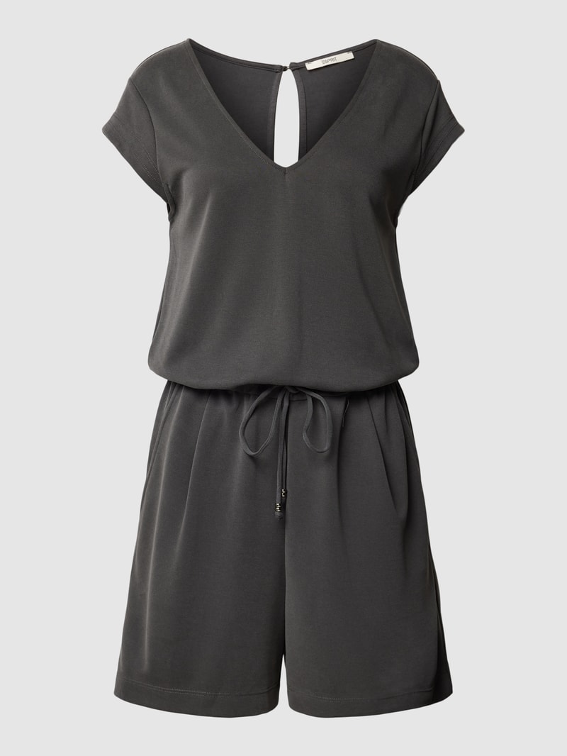 Playsuit mit Tunnelzug in anthrazit