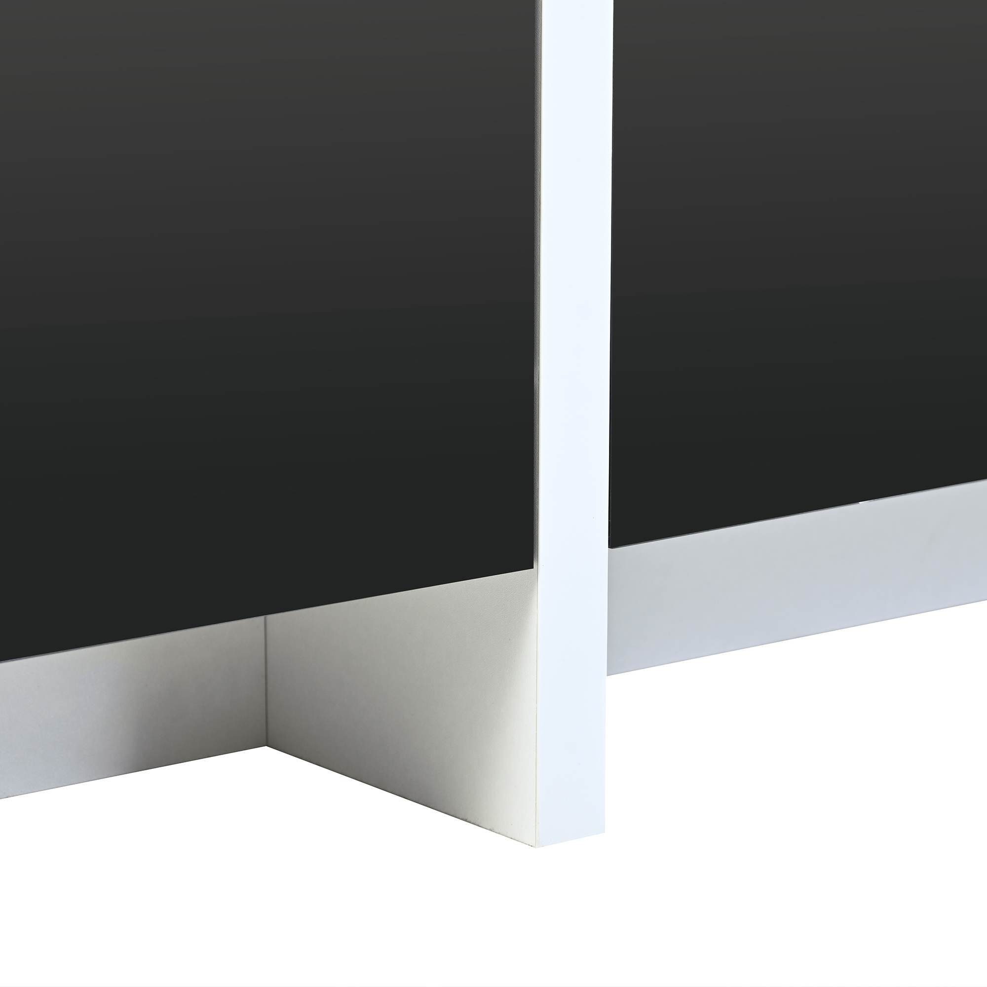 BlingBin TV-Schrank niedriges Paneel mit farbblockierten Beinen in Hochglanz (1-St., 1er Set) 190 x 45 x 35 cm, Einfaches Liniendesign