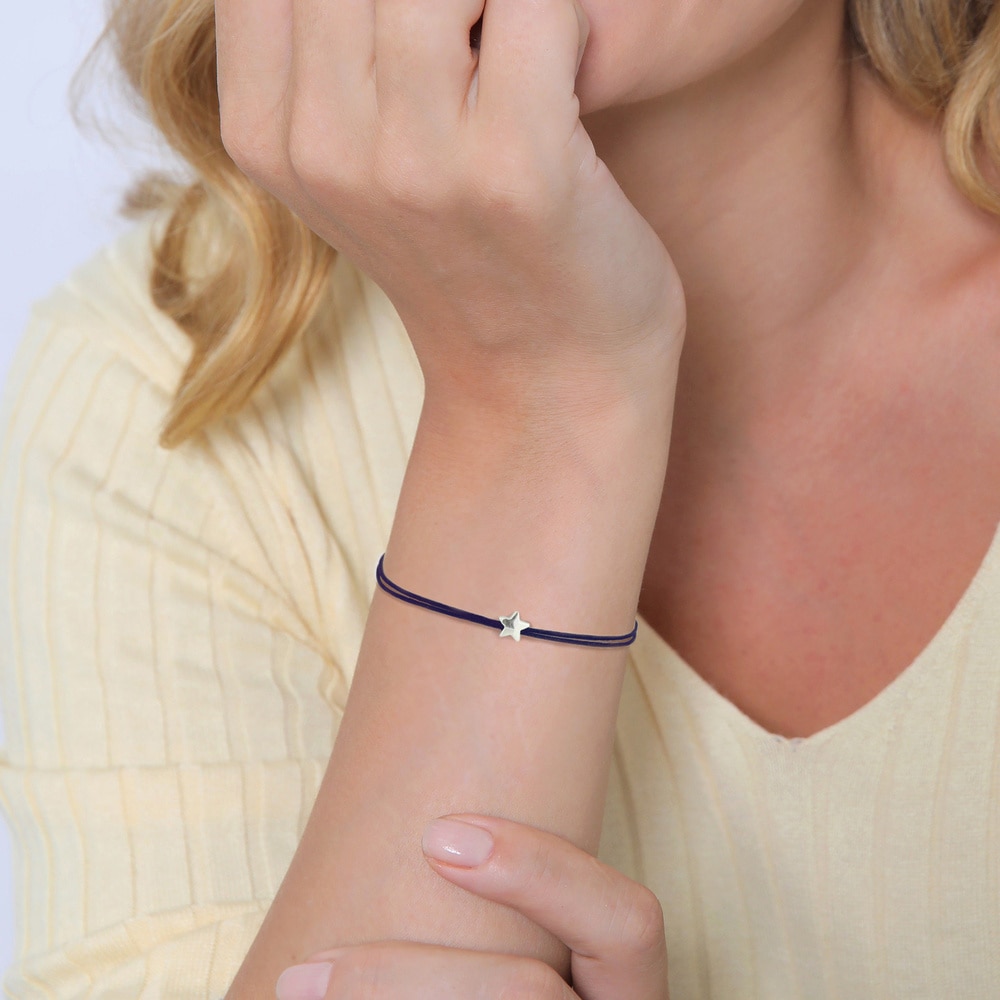 Elli Elli Bracelet Femmes symbole étoile astro avec nylon rouge foncé en Argent Sterli Bracelet