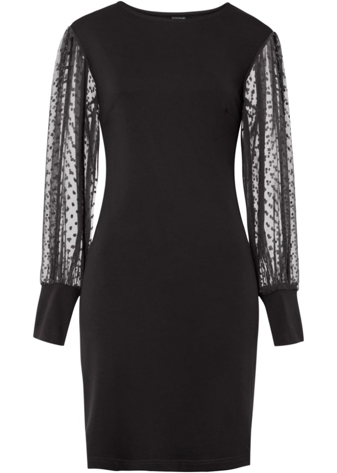 Jerseykleid mit Chiffonärmeln