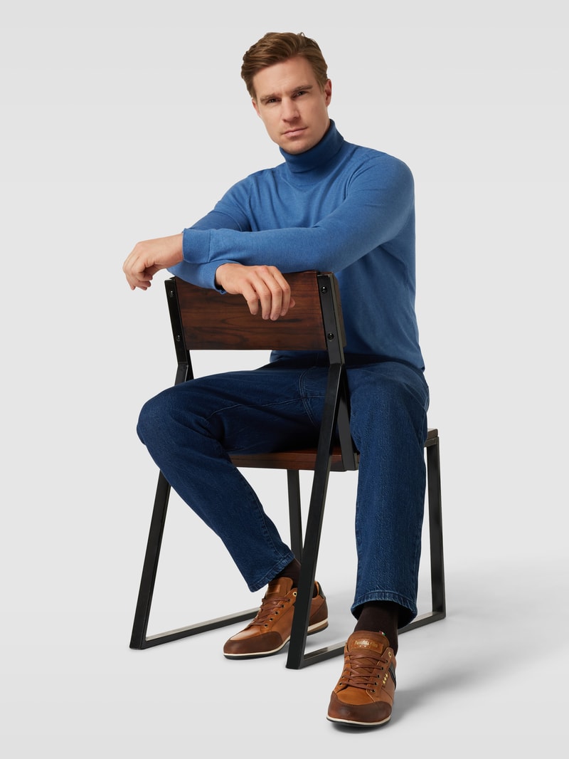 Sneaker aus Leder Modell 'ROMA UOMO' in cognac