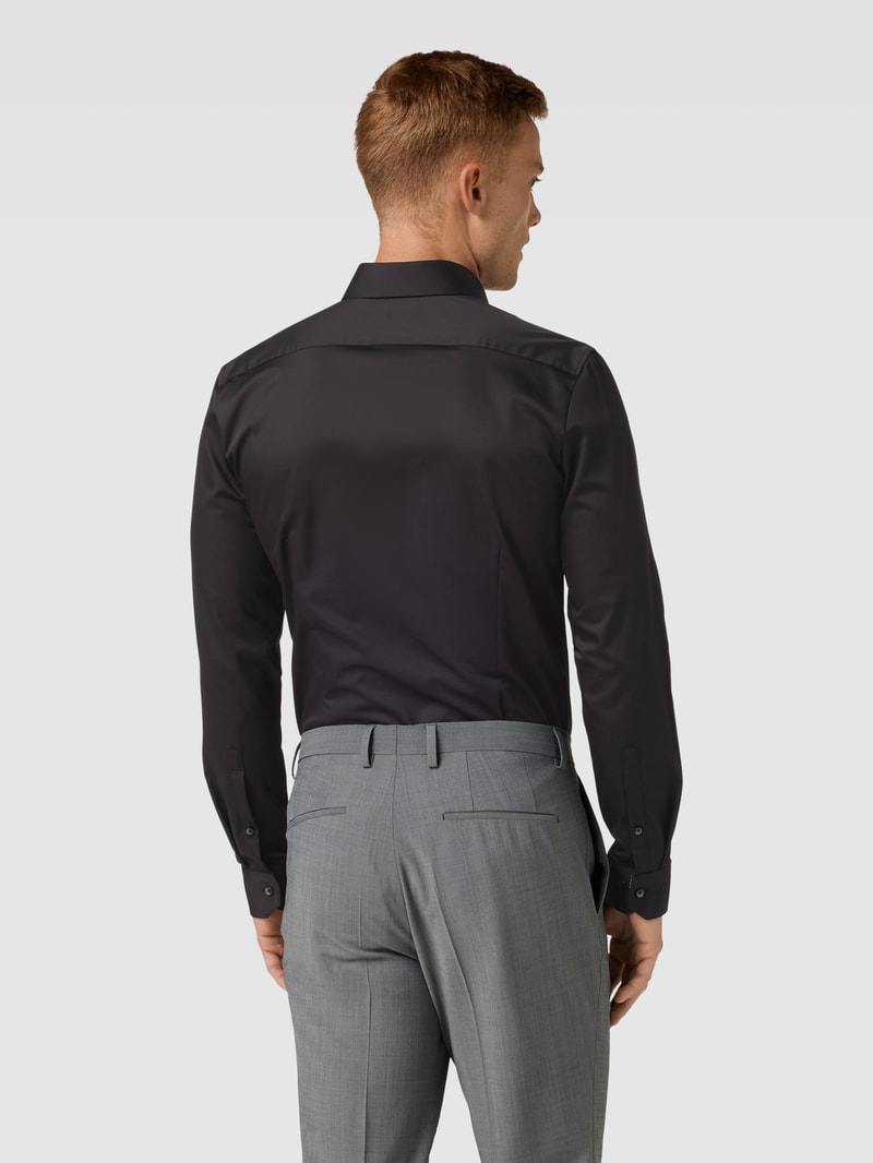 Super Slim Business-Hemd mit Kentkragen in schwarz
