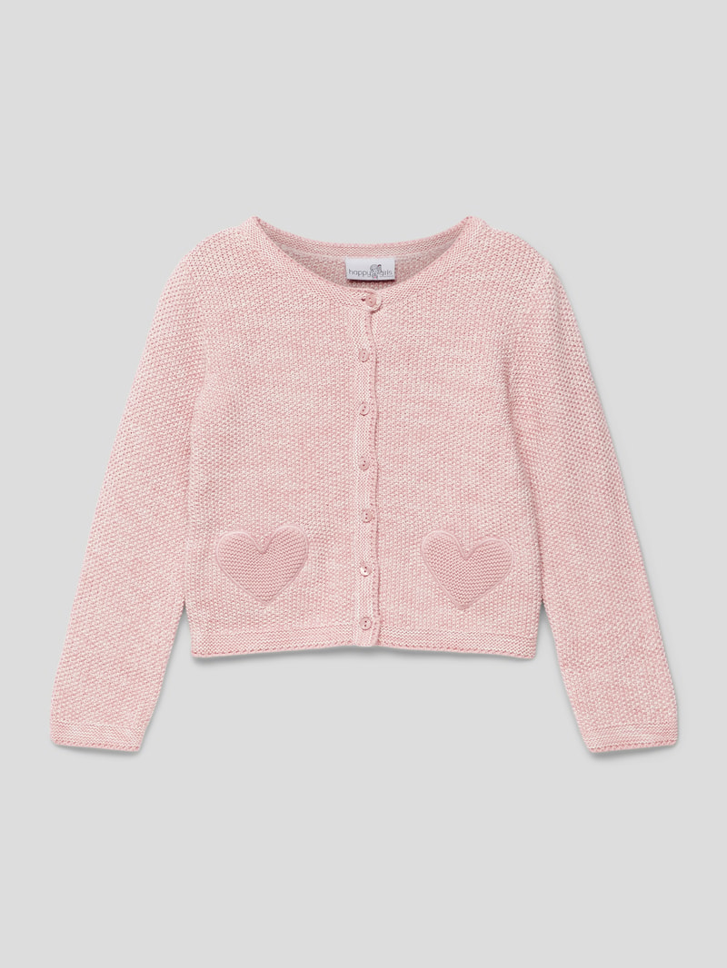 Cardigan mit Motiv-Stitching in altrosa