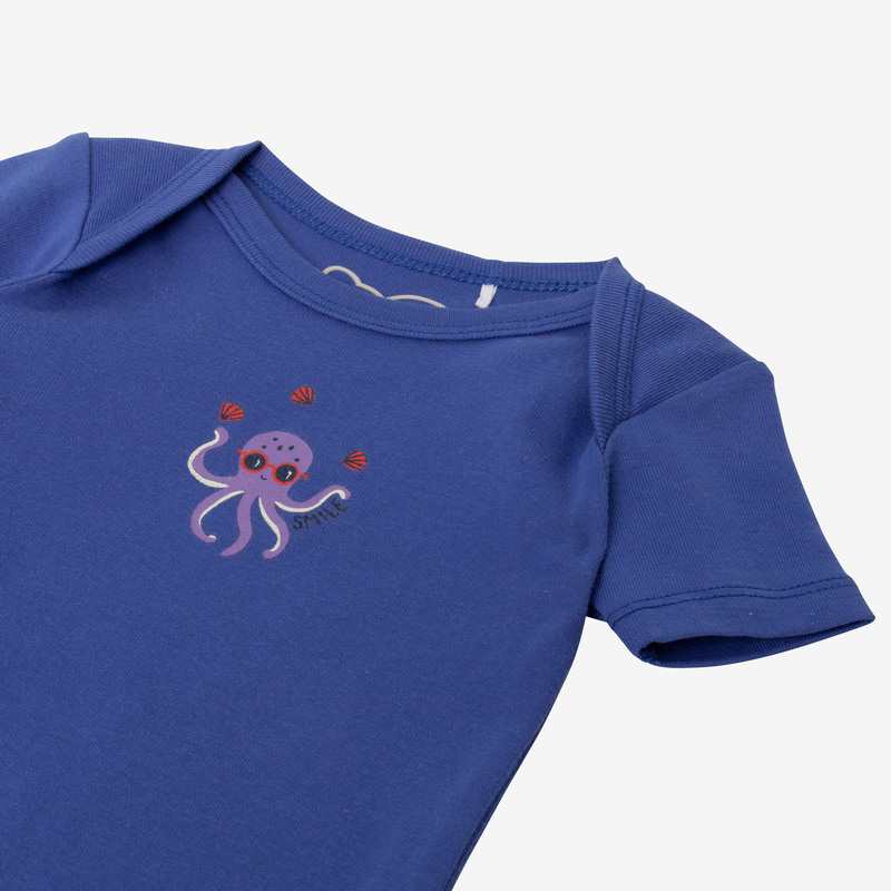 Bodies bébé bleu et écru Catimini