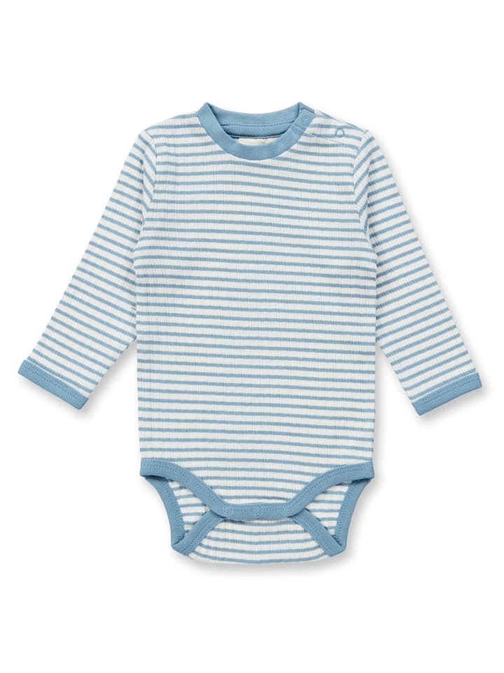 Sense Organics Bio Baby Bio Baby Langarmbody in hellem Denim blau-Weiß, Modell YVON günstig kaufen